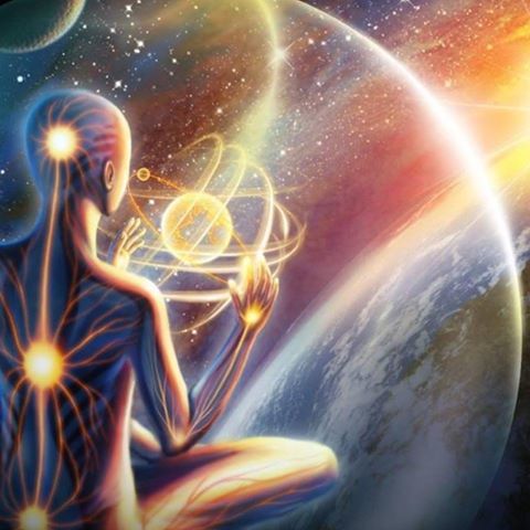 Abstract figure with glowing energy - Star Magic Healing