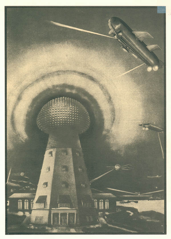 Tesla's tower with aircraft in the sky - Star Magic Healing