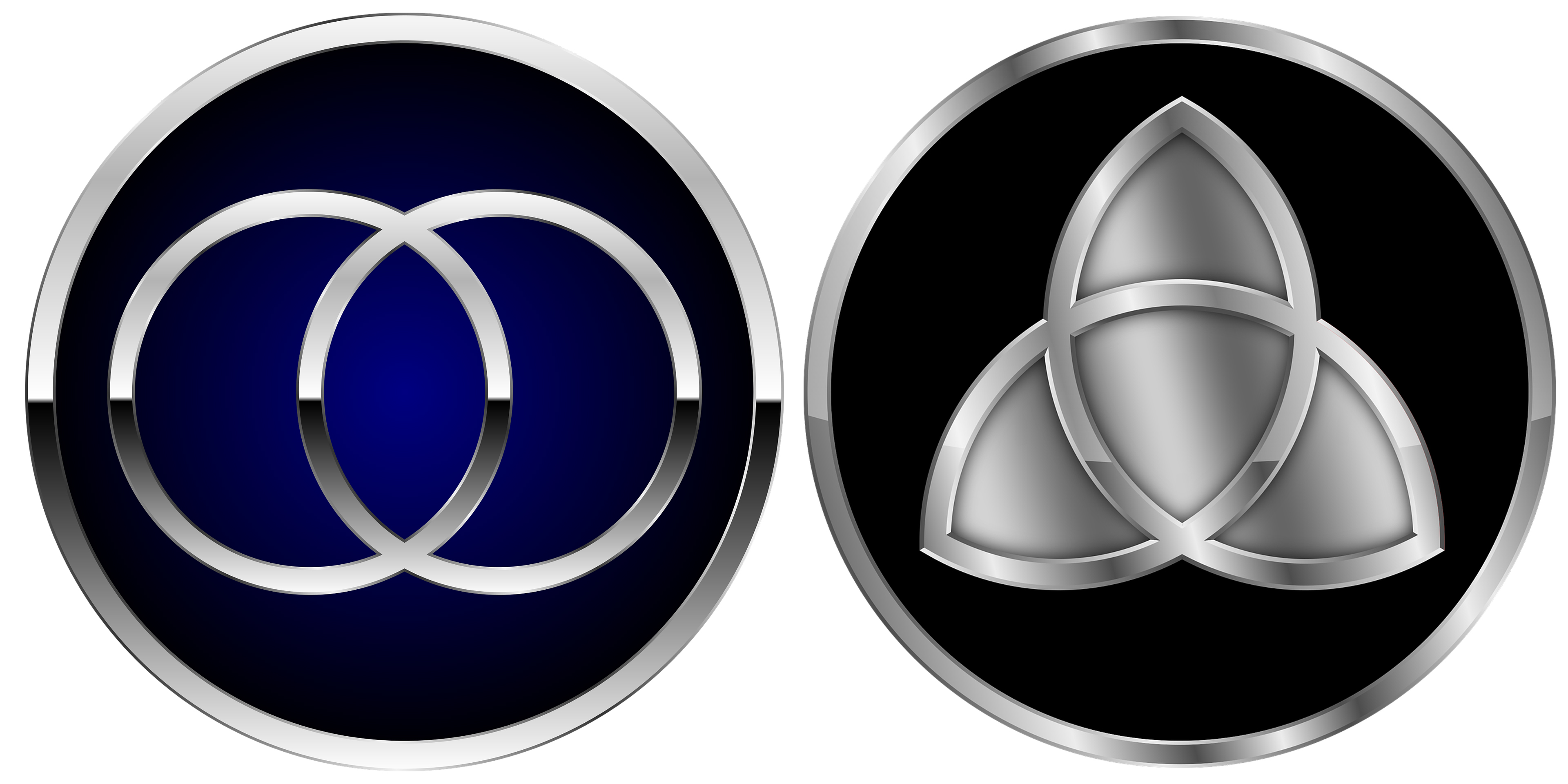 Two geometric symbols in oval frames - Star Magic Healing